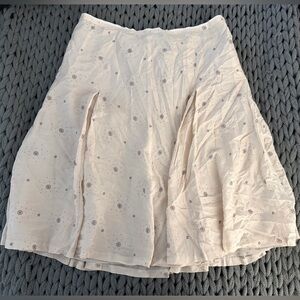 Banana Republic Cream A-Line Skirt with Floral Accents